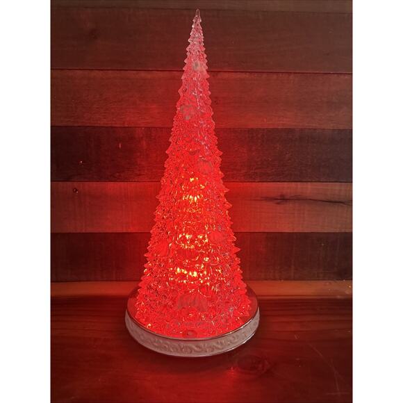 Cracker Barrel Light Up Acrylic Christmas Tree 18” Color-Changing Musical-box - Picture 4 of 8